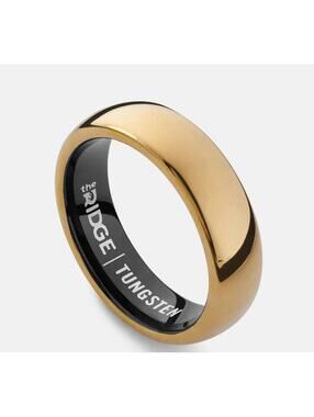 RIDGE Tungsten Wedding Band Minimalist Comfort Fit Size 7 Ring 6mm Slim NEW